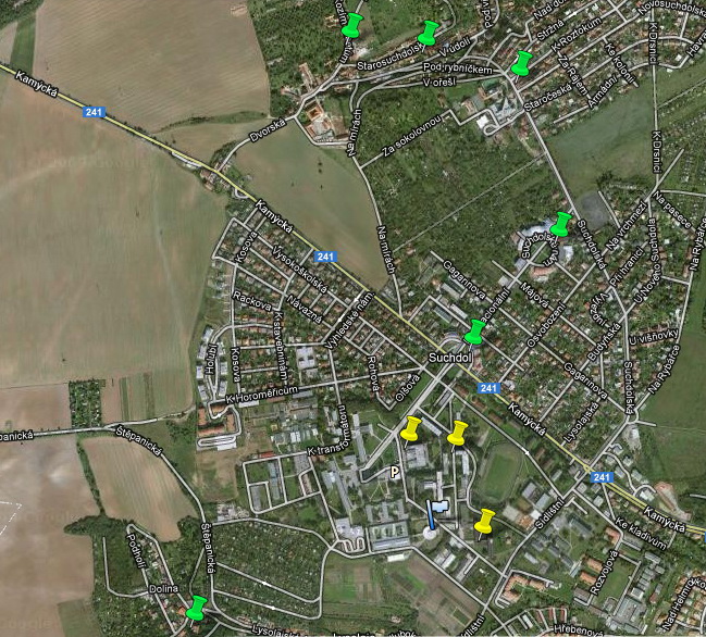 Mapa všech soutěžních hospod