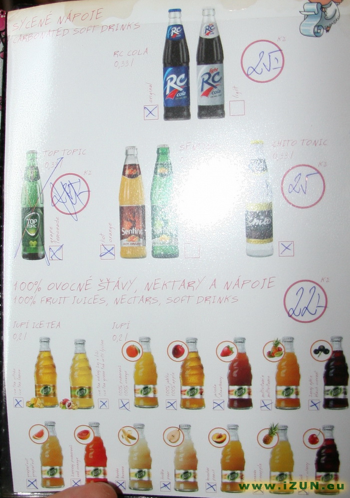 Nápojový lístek baru Sever- nealko Sever_bar11